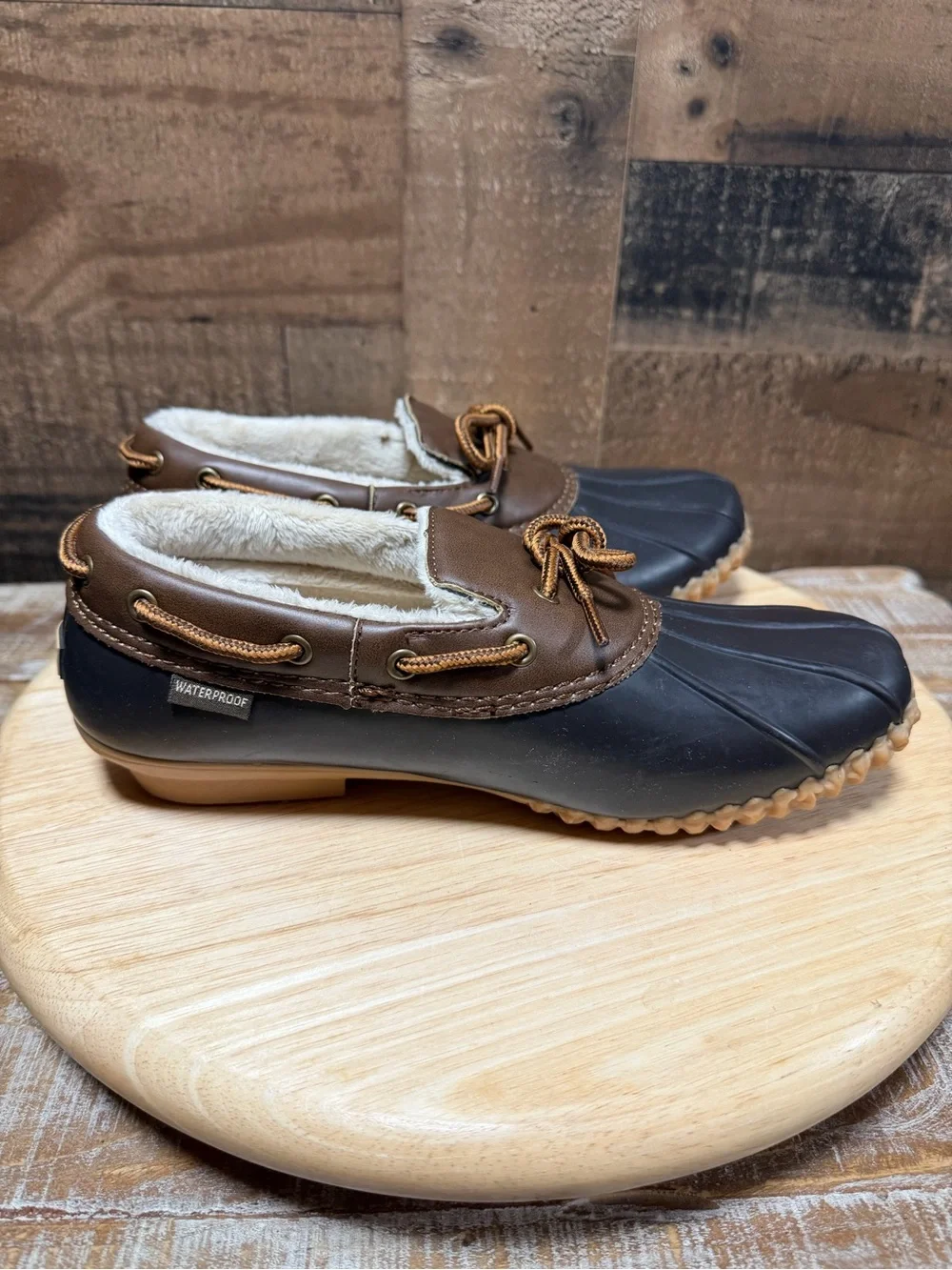 JBU by Jambu Gwen Waterproof Duck Shoes Women’s 7.5 Faux Fur Brown Black